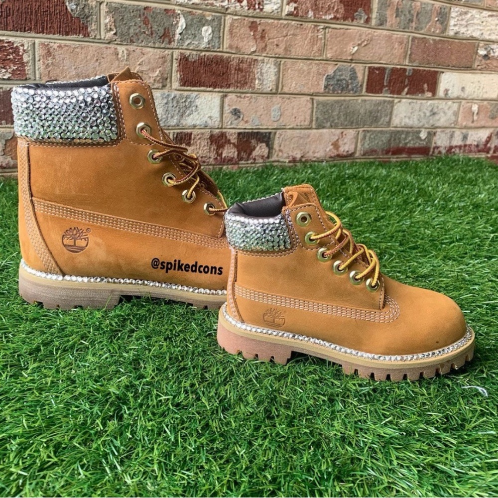 Custom Rhinestone “Bling” Timberlands - Picture 4 of 4